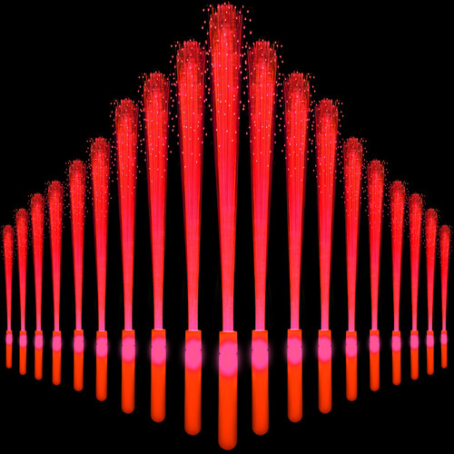 YOFOBU 20PCS Red Glow Fiber Optic Wands LED Wands Bulk 14.7" Light Up Wands with 3 Flashing Models,Huge Glow Sticks for 4th of July Concert Wedding Halloween Christmas