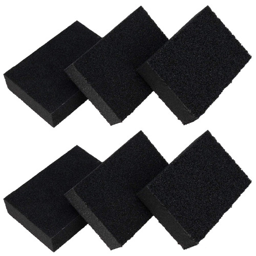 Foam Sponge Sanding Blocks 60 80 120 Mixed Grit Abrasive Wet + Dry 6 Pack