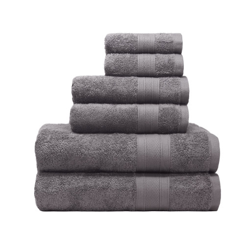 TRIDENT 6 Piece Bath Towels Set for Bathroom - 2 Large Bath Towel, 2 Hand Towel, 2 Washcloth 100% Cotton Soft and Plush Highly Absorbent, Soft Towel for Hotel & Spa - Charcoal Grey TRIDENT 6 Piece Bath Towels Set for Bathroom - 2 Large Bath Towel, 2 Hand Towel, 2 Washcloth 100% Cotton Soft and Plush Highly Absorbent, Soft Towel for Hotel & Spa - Charcoal Grey