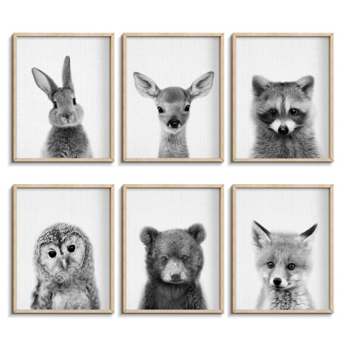 EPHANY Black and White Wall Art, Baby Animal Posters and Prints, Safari Bunny Prints, Nursery Bear Wall Art, Owl Print Wall Art Nordic Picture Kids Room Decoration (YMX017,12"X16"(30x40cm)) EPHANY Black and White Wall Art, Baby Animal Posters and Prints, Safari Bunny Prints, Nursery Bear Wall Art, Owl Print Wall Art Nordic Picture Kids Room Decoration (YMX017,12"X16"(30x40cm))