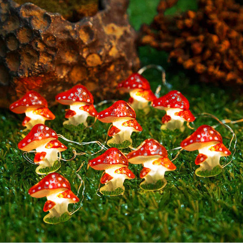 KEPABIGLE Mushroom String Light Battery Operated 10FT 30 LED Mushroom Decor Fairy Light Room Decor Indoor Outdoor DIY Lights for Bedroom Dorm Party Christmas Wedding Patio Decorations