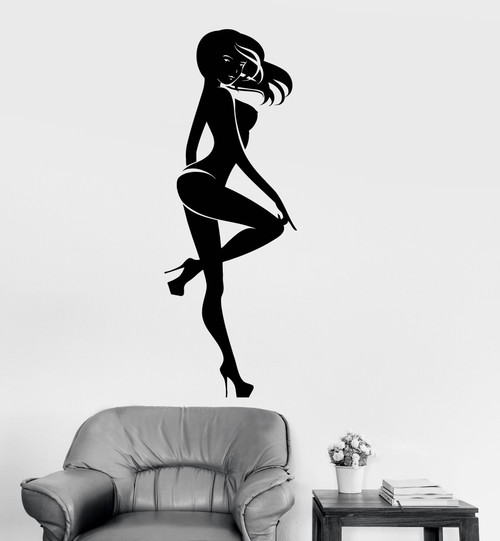 Vinyl Wall Decal Silhouette Sexy Woman Dance Striptease Stickers (ig3045) Black Vinyl Wall Decal Silhouette Sexy Woman Dance Striptease Stickers (ig3045) Black