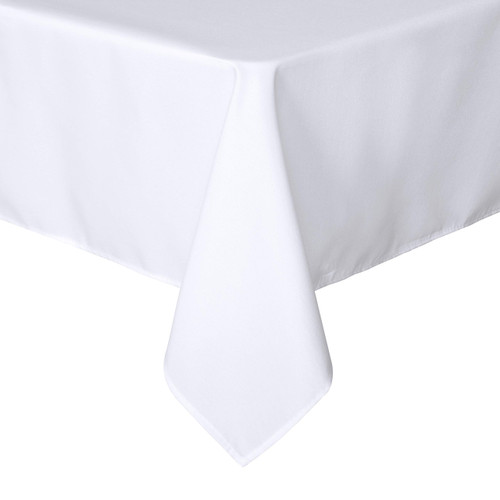 sancua Rectangle Tablecloth - 54 x 108 Inch - Stain and Wrinkle Resistant Washable Polyester Table Cloth, Decorative Fabric Table Cover for Dining Table, Buffet Parties and Camping, White