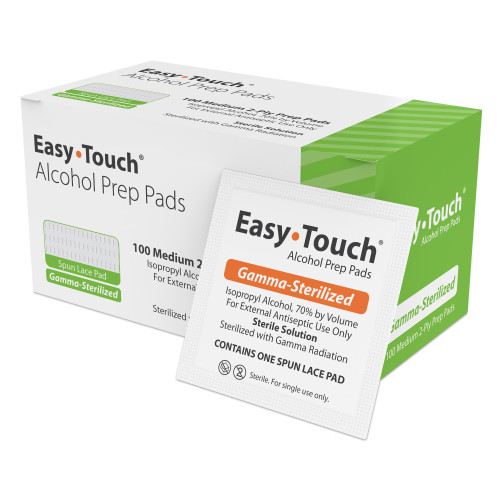EasyTouch Gamma-Sterilized Alcohol Prep Pads, Box of 100