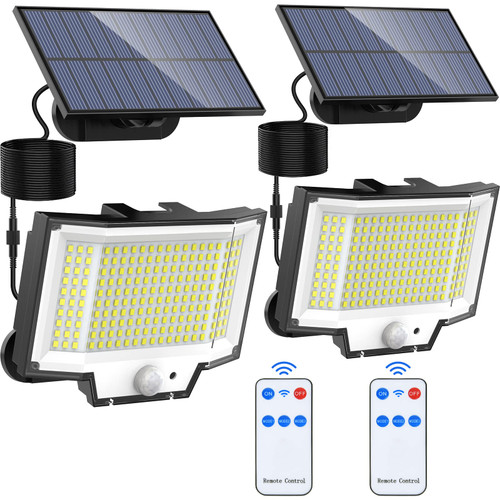 NACINIC Solar Motion Sensor Lights Outdoor Waterproof with 400 Bright LED, Remote, Separate Panel, 16.4Ft Cable, Dusk to Dawn Lighting, Security Solar Flood Light for Outside Porch Yard Shed Wall NACINIC Solar Motion Sensor Lights Outdoor Waterproof with 400 Bright LED, Remote, Separate Panel, 16.4Ft Cable, Dusk to Dawn Lighting, Security Solar Flood Light for Outside Porch Yard Shed Wall