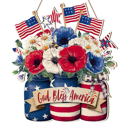4th of july Decoration Wooden Mason Jar Welcome Door Sign Patriotic Wall Decor Red White Blue Wreath American Flag Hanging Sign Independence Day Decor for Door Porch Wall Memorial Day Home 4th of july Decoration Wooden Mason Jar Welcome Door Sign Patriotic Wall Decor Red White Blue Wreath American Flag Hanging Sign Independence Day Decor for Door Porch Wall Memorial Day Home