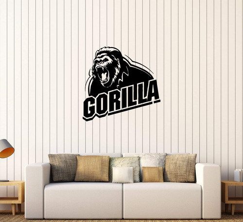 DesignToRefine Wall Decal Animal Gorilla Roar Word Monkey Predator Vinyl Sticker Large Decor (ed1321) Black