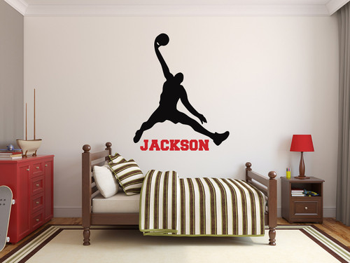 Custom Basketball Name Wall Decals - Boy Kids Room Decor - Nursery Wall Decals - Player Wall Decor Sticker