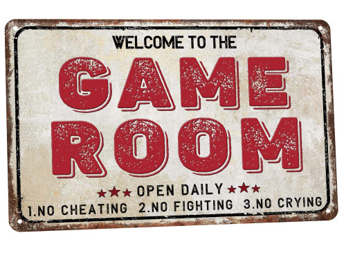 SNOWANG Decor 12'' x 8'' Game Room Vintage Tin Signs For Home Wall, Cafes, Bar, Man Cave, Office, Garden