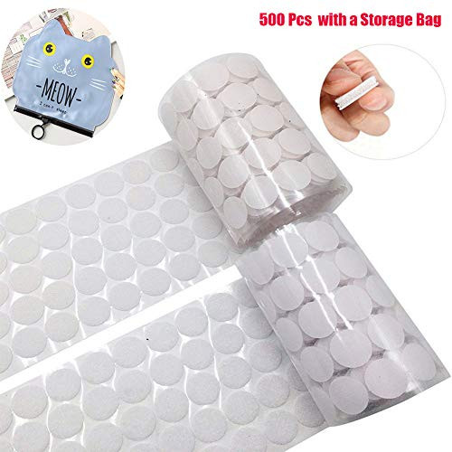 Self Adhesive Dots|Hook & Loop Dots|Sticky Back Coins 500pcs(250 Pairs) 0.6" Diameter