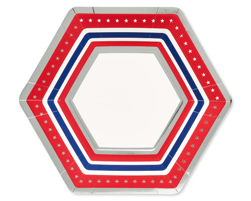 Papyrus Dinner Plates, Red, White And Blue (8-Count)