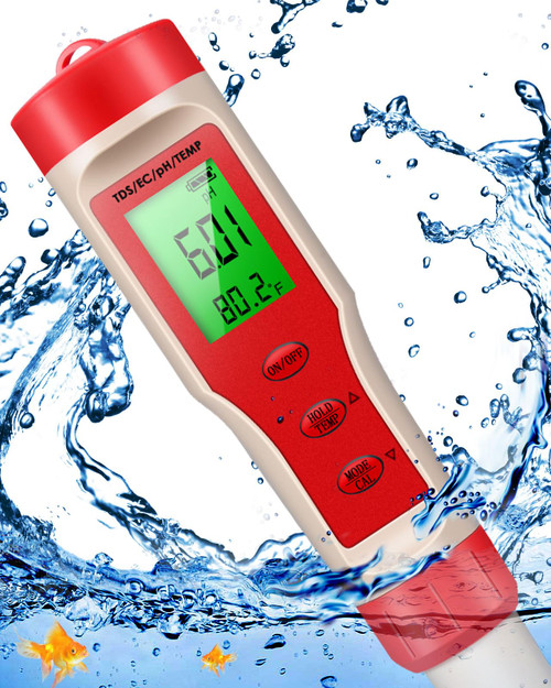 PH Meter, PH Meter for Water, Digital PH Tester 0.01 High Accuracy with 0-14 PH Measurement Range, 4-in-1 PH TDS Temperature and EC Water PH Tester with ATC for Household Drinking, Pool and Aquarium PH Meter, PH Meter for Water, Digital PH Tester 0.01 High Accuracy with 0-14 PH Measurement Range, 4-in-1 PH TDS Temperature and EC Water PH Tester with ATC for Household Drinking, Pool and Aquarium