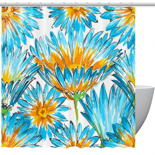 VAPOKF Shower Curtain for Bathroom Decor, Retro Floral Seamless Pattern Waterproof Polyester Fabric Bath Curtain Set with 12 Hooks - 66x72 Inches