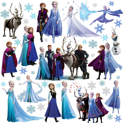 Frozen Wall Decals Stickers, Peel and Stick Princess Wall Decals for Girls Bedroom Removable Wall Art Decor for Baby Nursery Girls Room