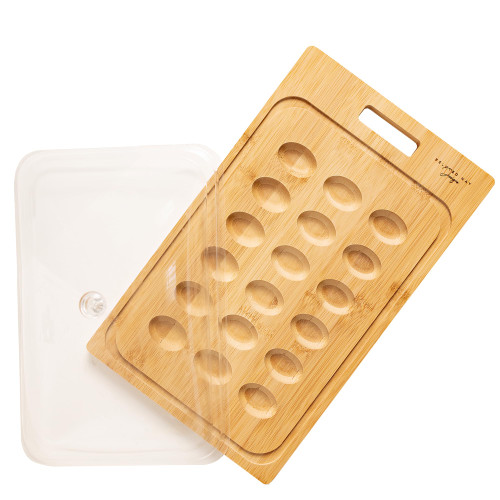 Wooden Deviled Egg Platter with Lid - Reversible Deviled Egg Tray with Lid - Charcuterie Board - Deviled Egg Carrier Egg Dish - Countertop Egg Tray Holds 18 Eggs Wooden Deviled Egg Platter with Lid - Reversible Deviled Egg Tray with Lid - Charcuterie Board - Deviled Egg Carrier Egg Dish - Countertop Egg Tray Holds 18 Eggs
