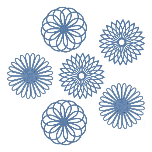 Smithcraft Blue Trivets for Hot Dishes, Silicone Trivet Mat Hot Pads for Kitchen Decor, Trivets for Hot Pots and Pans, Silicone Heat Resistant Mats Countertop, Round Trivets Table&Quartz Set 6