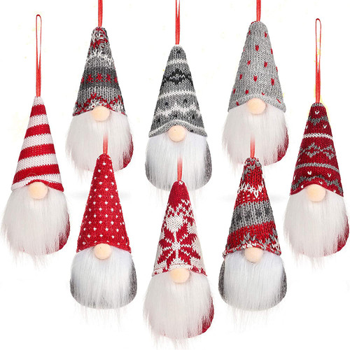 Christmas Tree Hanging Gnomes Ornaments Set of 8,Swedish Handmade Plush Gnomes Santa Elf Table Ornaments Christmas Decorations Home Decor Christmas Tree Hanging Gnomes Ornaments Set of 8,Swedish Handmade Plush Gnomes Santa Elf Table Ornaments Christmas Decorations Home Decor