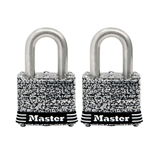 Master Lock 3SST Stainless Steel Outdoor Padlock with Key, 2 Pack Keyed-Alike