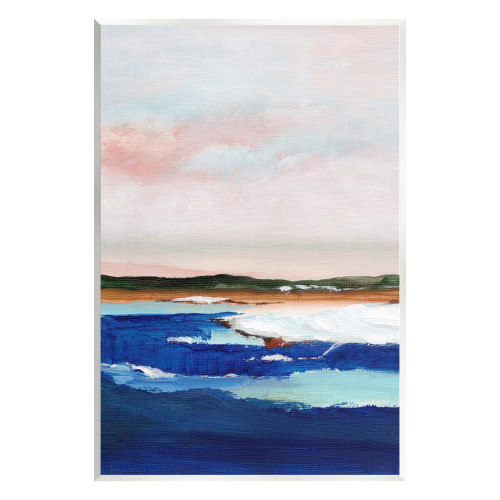 Stupell Industries Distant Land Ocean Waves Painting Wood Wall Art, Design by Nikita Jariwala