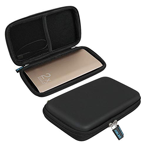 Anleo Hard EVA Travel Case for fits DULLA M50000 Portable Power Bank 12000mAh External Battery Charger Color: Black