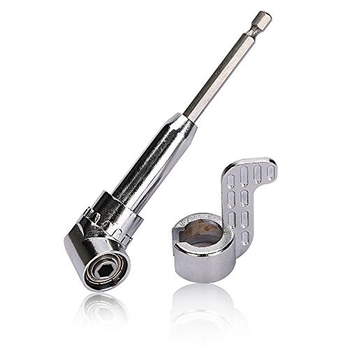 HENUO Power Drill Tool 105° Right Angle Driver Extension 1/4inch Hex Magnetic Screwdriver Socket Angled Drill Bit Attachment Holder Adaptor