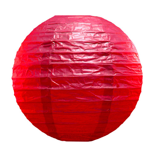 LumaBase Round Paper Lanterns - Red, 10" Lanterns, 5 Count, 78405