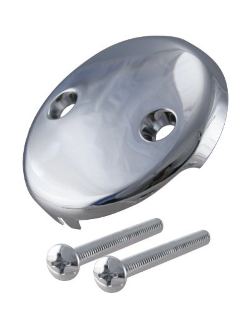 Westbrass 793Z-CP 2-Hole Overflow Bathtub Faceplate with Screws, Polished Chrome