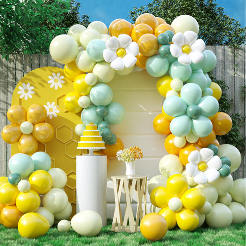 Daisy Balloon Garland Arch Kit,Retro Yellow Green White Hippie Boho Balloons Garland Daisy Flower Balloons For Birthday Baby Shower Bridal Wedding Groovy Daisy Party Decorations Daisy Balloon Garland Arch Kit,Retro Yellow Green White Hippie Boho Balloons Garland Daisy Flower Balloons For Birthday Baby Shower Bridal Wedding Groovy Daisy Party Decorations