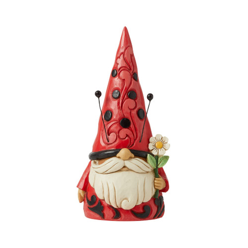 Enesco Jim Shore Heartwood Creek Ladybug Gnome Figurine, 6.5 Inches, Multicolor