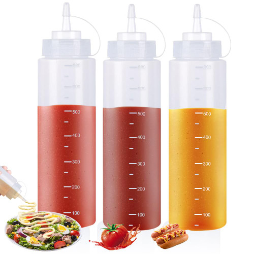 Plastic Squeeze Bottles, 3 pcs Squeeze Bottles for Sauces,Condiment Squeeze Squirt Bottles with Twist On Cap Lids for Ketchup,Ketchup-Plastic Dispenser Container for Kitchen/Cooking,BPA Free Condiment Bottle (24 oz) Plastic Squeeze Bottles, 3 pcs Squeeze Bottles for Sauces,Condiment Squeeze Squirt Bottles with Twist On Cap Lids for Ketchup,Ketchup-Plastic Dispenser Container for Kitchen/Cooking,BPA Free Condiment Bottle (24 oz)