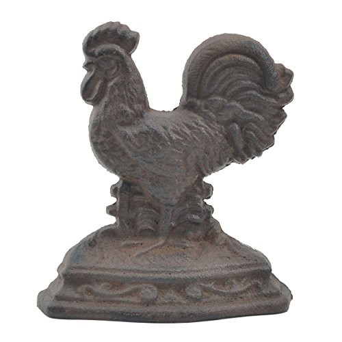 Rooster Doorstop Door Wedge Distressed Brown Cast Iron Farm House Decor6.75 Tall