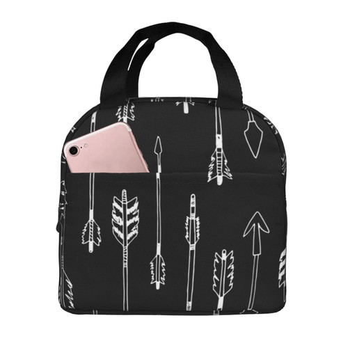 Reusable Lunch Tote Bag Tribal Arrows Hipster Aztec Insulated Lunch Bag Durable Cooler Lunch Box
