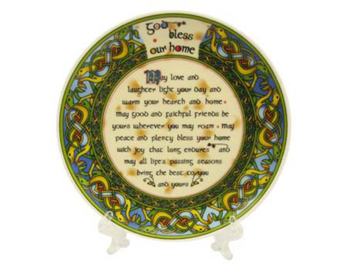 Royal Tara 10Cm Traditional Irish Blessing Ceramic Hanging Decorative Plate God Bless Our Home