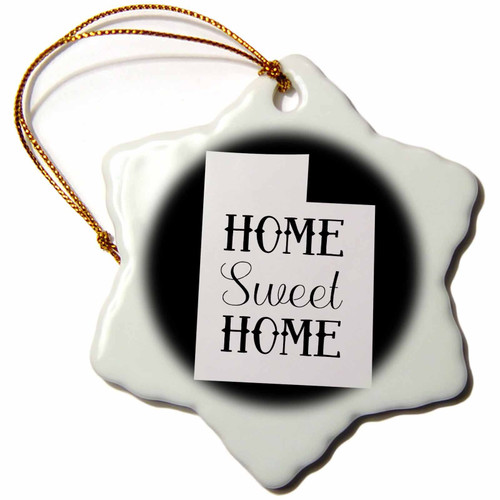 3dRose Home Sweet Home Inside The State of Utah. Black Background. - Ornaments (orn-324294-1) 3dRose Home Sweet Home Inside The State of Utah. Black Background. - Ornaments (orn-324294-1)