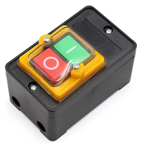 KLVN Waterproof Push Button Switch Power On/Off Switch KAO-5/BSP210F-1B 10A 380V for Cutting Machine Bench Drill Switch (Color : Black)