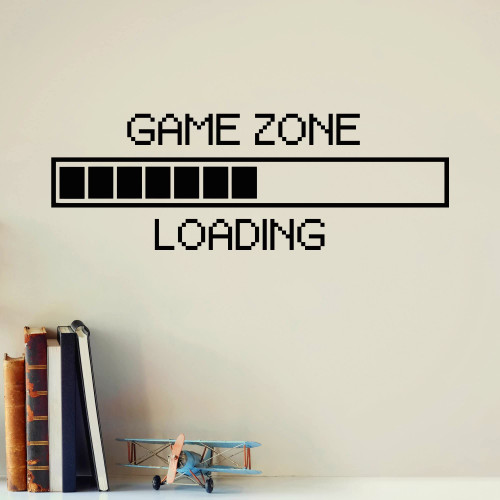 Large Vinyl Decal Game Zone Computer Gaming Decor Loading Video Game Wall Stickers (ig2747) White
