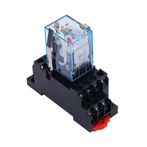 INFRI 24V Coil 14 Pins 4PDT 4NO 4NC Electromagnetic Power Relay 5A with Exquisite and Upscale Socket (Size : AC 24V)