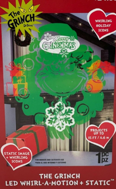 Holiday Accents Gemmy The Grinch Lightshow Projector Christmas Indoor/Outdoor Decoration, Multicolor (1623)