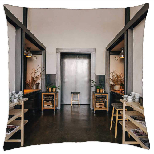 LESGAULEST Throw Pillow Cover (24x24 inch) - Architecture Building Infrastructure Indoor Door