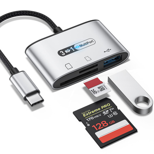 ZAHEMES USB C SD Card Reader, Micro SD Card Reader Adapter, Type C Memory Card Reader SD to USB C Adapter, USB C to SD Card for iPad Pro MacBook Pro/Air and More USB C Device