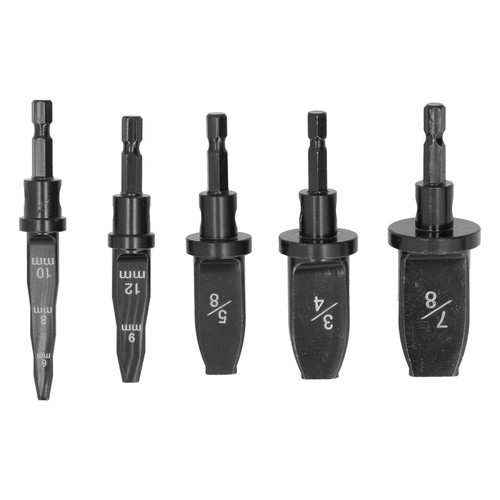 Yuecoom 5pcs Swaging Tool Drill Bit Set, Hex Handle Air Conditioner Copper Pipe Swaging Tool Round Handle Tube Expander Drill Bit Repairing Set for Air Conditioners