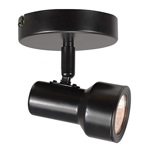 BONLICHT Industrial Vintage One Light Semi Flush Mount Ceiling Light Black Adjustable Track Lighting, Bulbs Included