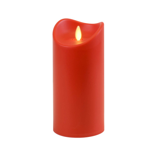Lumabase Battery Operated 5" Red Pillar Candle with Moving Flame