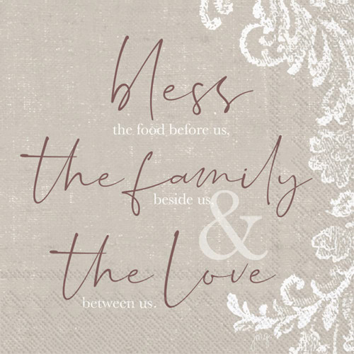 Boston International IHR Fall Autumn Thanksgiving 3-Ply Paper Napkins, 20-Count Lunch+J22 Size, Bless The Food