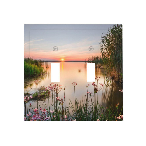 Wall Plate Sunset Landscape (2) 2-Gang Light Switch Plate Duplex Toggle Switch Covers For Bedroom Kitchen Home Decor