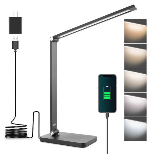 mafiti LED Desk Lamp Dimmable Table Lamp 5 Lighting Modes 3 Brightness Levels Foldable Desk Light Lamp for Home Office with Adjustable Arm, USB Charging Port, Touch Control,Bedside Lamp Reading Study mafiti LED Desk Lamp Dimmable Table Lamp 5 Lighting Modes 3 Brightness Levels Foldable Desk Light Lamp for Home Office with Adjustable Arm, USB Charging Port, Touch Control,Bedside Lamp Reading Study