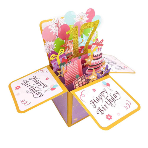 Asmallgf Happy 17th Birthday Pop Up Card for Girls Boys, Funny 17 Year Old Bday 3D Greeting Card for Him Her, Best Seventeen Birthday Gift Idea for Daughter Son Asmallgf Happy 17th Birthday Pop Up Card for Girls Boys, Funny 17 Year Old Bday 3D Greeting Card for Him Her, Best Seventeen Birthday Gift Idea for Daughter Son