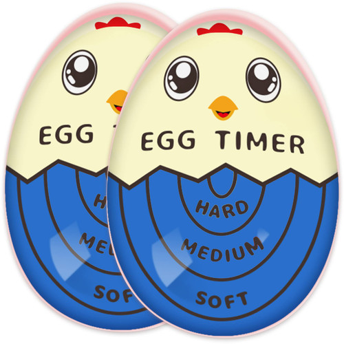 Lasubst Egg Timer for Boiling Eggs Soft Hard Boiled Egg Timer That Changes Color When Done,Blue 2 Pack