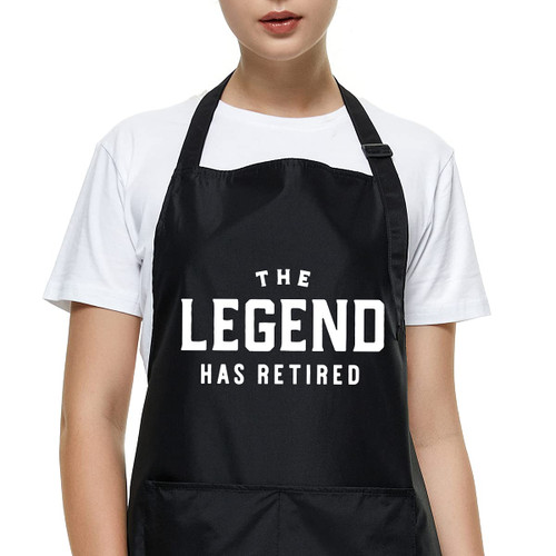 Funny Apron for Men Women Nana Papa, The Legend Has Retired Apron, Adjustable Waterproof Black Aprons with 2 Pockets, Kitchen Cooking Chef Apron Gift, Gifts for Birthday Father's Day Christmas