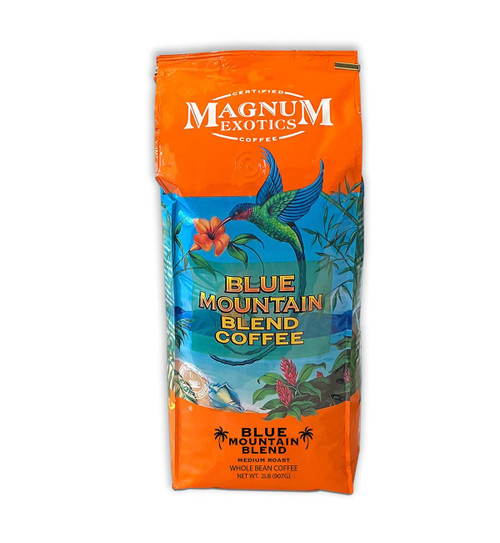 Magnum Exotics Coffee, Blue Mountain Coffee Blend - Whole Bean Coffee, Medium-Light Roast, Made from 100% Arabica Bean Coffee, Rich & Smooth Flavor, Fresh Roast - Blue Mountain Blend, 2 Lb (Pack of 1) Magnum Exotics Coffee, Blue Mountain Coffee Blend - Whole Bean Coffee, Medium-Light Roast, Made from 100% Arabica Bean Coffee, Rich & Smooth Flavor, Fresh Roast - Blue Mountain Blend, 2 Lb (Pack of 1)